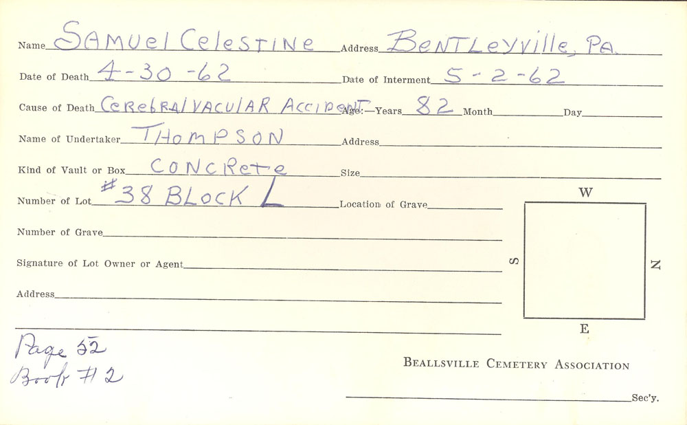 burial card